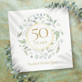 Golden 50 Wedding Jubileum Laurel Greenery Servet