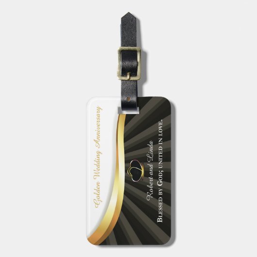 Golden 50e bruiloft religieus Jubileum Bagagelabel (Voorkant verticaal)