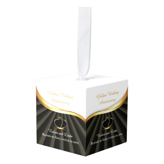 Golden 50e bruiloft religieus Jubileum Decoratie (Voorkant hoekig)