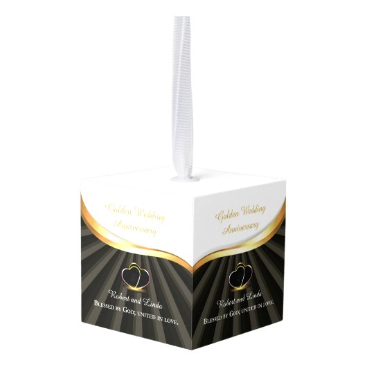 Golden 50e bruiloft religieus Jubileum Decoratie (Achter hoekig)