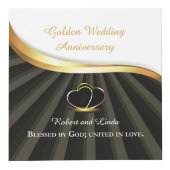 Golden 50e bruiloft religieus Jubileum Kubus (Voorkant)