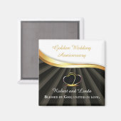 Golden 50e bruiloft religieus Jubileum Magneet (Voorkant / Achterkant)