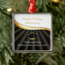 Golden 50e bruiloft religieus Jubileum Metalen Ornament