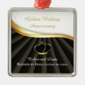 Golden 50e bruiloft religieus Jubileum Metalen Ornament (Voorkant)