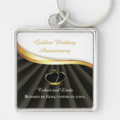 Golden 50e bruiloft religieus Jubileum Sleutelhanger (Voorkant)