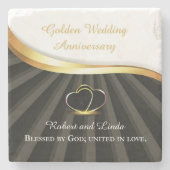 Golden 50e bruiloft religieus Jubileum Stenen Onderzetter (Voorkant)