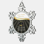 Golden 50e bruiloft religieus Jubileum Tin Sneeuwvlok Ornament (Rechts)