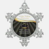 Golden 50e bruiloft religieus Jubileum Tin Sneeuwvlok Ornament (Voorkant)