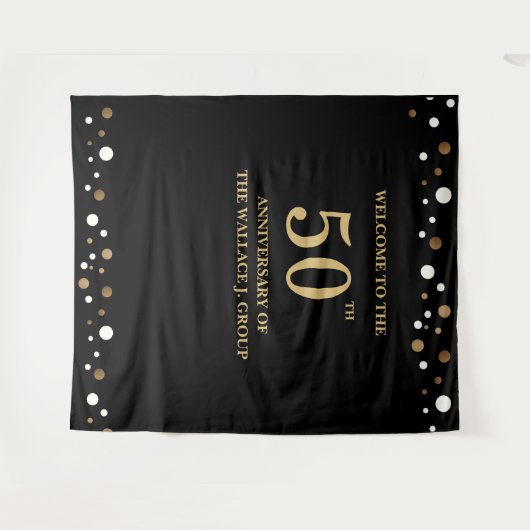 Golden 50e Jubileum Corporate Photo achtergrond Wandkleed (Voorkant (horizontaal))