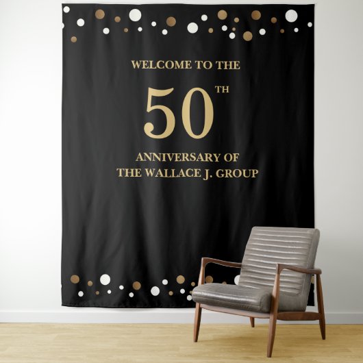 Golden 50e Jubileum Corporate Photo achtergrond Wandkleed (In situ)