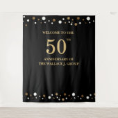 Golden 50e Jubileum Corporate Photo achtergrond Wandkleed (Voorkant)