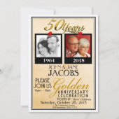 Golden 50e Jubileum Uitnodiging met enveloppen (Voorkant)