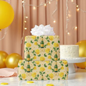 Golden 50e Jubileum Yellow Roses Wrapping Pape Cadeaupapier
