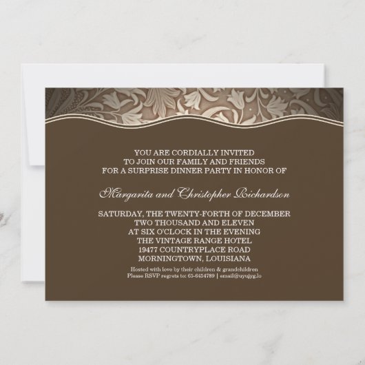 golden 50e trouwdag fotouitnodigingen kaart (Achterkant)