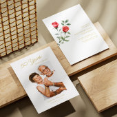 Golden 50ste Jubileum Uitnodigingen met Roos