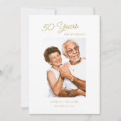 Golden 50ste Jubileum Uitnodigingen met Roos (Voorkant)