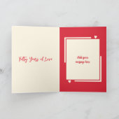 Golden 50ste verjaardag blije jaren rode crème kaart (Binnen)