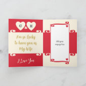 Golden 50ste verjaardag blije jaren rood grijs kaart (Binnen)