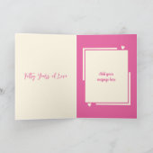 Golden 50ste verjaardag blije jaren roze crème kaart (Binnen)