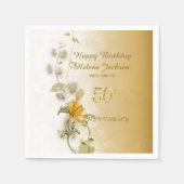 Golden 50th birthday paper napkins  servet (Voorkant)