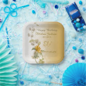 Golden 50th birthday paper plates papieren bordje (Feest)