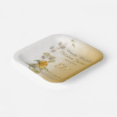 Golden 50th birthday paper plates  papieren bordje (Gebogen)