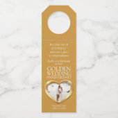 Golden 50th bruiloft Jubileum foto hart Flessenhanger (Voorkant)