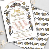Golden 50th Bruiloft Jubileum Kaart Douche