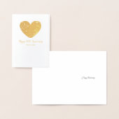 Golden 50th Bruiloft Jubileum Mama en Pap Folie Kaarten (Display)