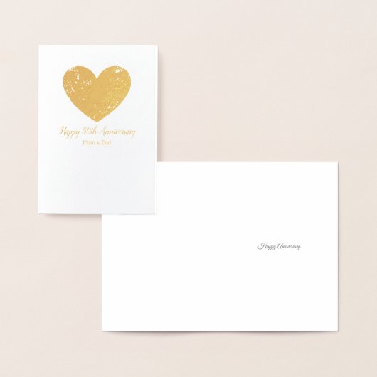 Golden 50th Bruiloft Jubileum Mama en Pap Folie Kaarten (Display)