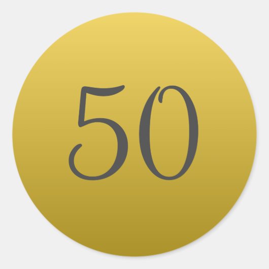 Golden 50th Bruiloft Jubileum Party Stickers (Voorkant)
