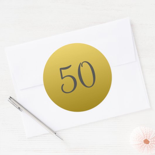 Golden 50th Bruiloft Jubileum Party Stickers (Envelop)