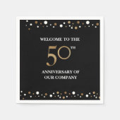 Golden 50th Company Jubileum Confetti Gold Servet (Voorkant)