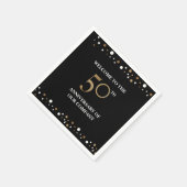 Golden 50th Company Jubileum Confetti Gold Servet (Hoek)