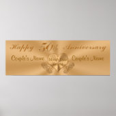 Golden 50th Jubileum Banner met NAMES en DATE Poster (Voorkant)