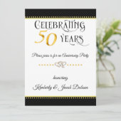 Golden 50th Jubileum Celebration Kaart (Staand voorkant)