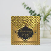 Golden 50th Jubileum Elite Elegant Black Gold Kaart (Staand voorkant)