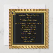 Golden 50th Jubileum Elite Elegant Black Gold Kaart (Achterkant)