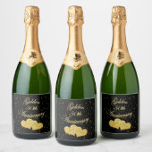 Golden 50th Jubileum gepersonaliseerde wijnlabels Sparkling Wijnetiket (Flessen)