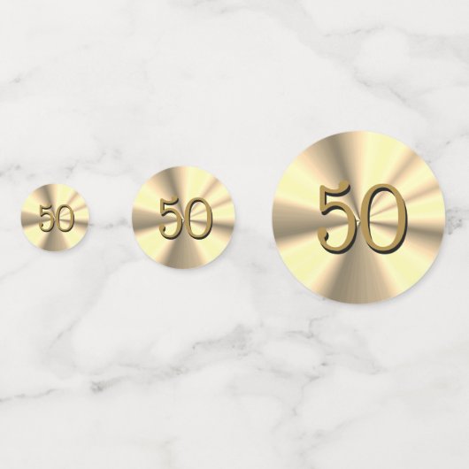 Golden 50th Jubileum of 50 jaar service Confetti (Voorkanten)