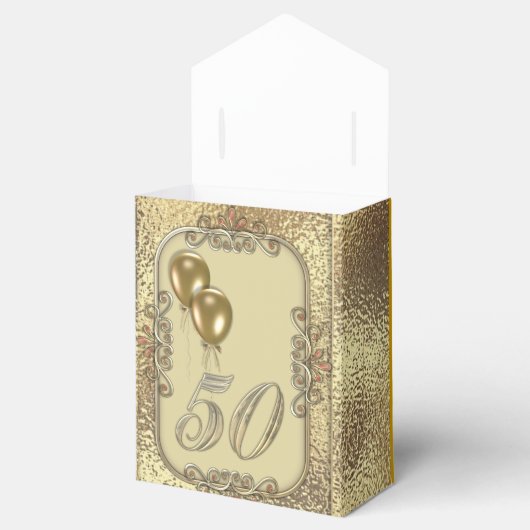Golden 50th Jubileum Party Goodie Favor Box Bedankdoosjes (Geopend)