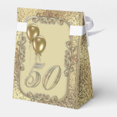 Golden 50th Jubileum Party Goodie Favor Box Bedankdoosjes (Achterkant)