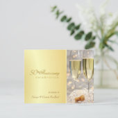 Golden 50th Jubileum Party-uitnodigingen Kaart (Staand voorkant)