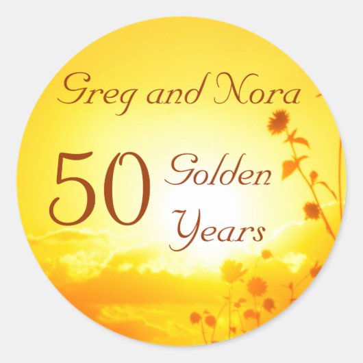 Golden 50th Jubileum Sticker  (Voorkant)