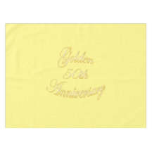 Golden 50th Jubileum Tablecloth