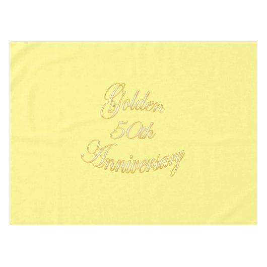 Golden 50th Jubileum Tablecloth Tafelkleed (Voorkant (Horizontaal))