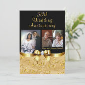 Golden 50th Jubileum Uitnodigingen voor Maryann (Staand voorkant)