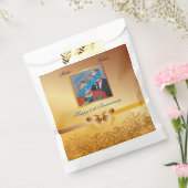 Golden 50th Jubileum Wedding Photo Template Bedankzakje (Gezegeld)