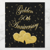 Golden 50th Jubileum Wijnflesetiketten Wijn Etiket (Enkel label)