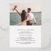 Golden 50th two photo Wedding Anniversary Folie Uitnodiging (Achterkant)